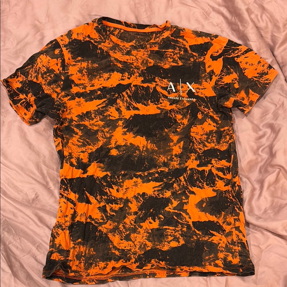 Armani Exchange Vibrant Orange and Black Tee